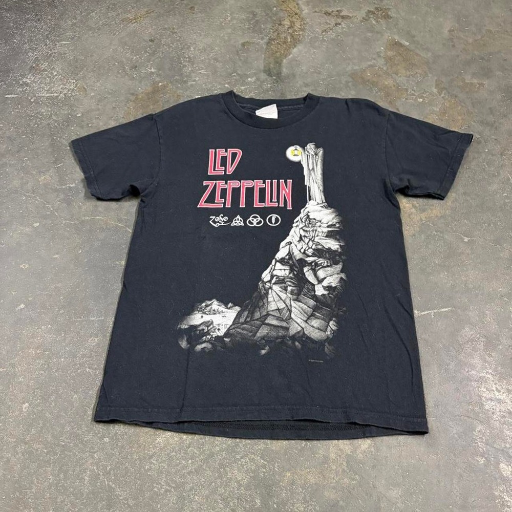 Vintage 2005 Led Zeppelin Stairway to Heaven Hanes T-Shirt Black Small
